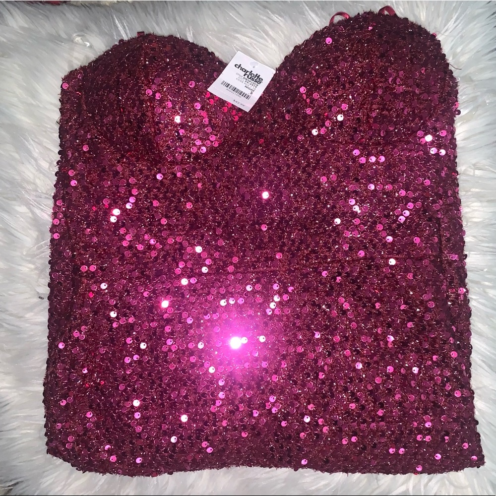 Charlotte Russe size small magenta sequin dress